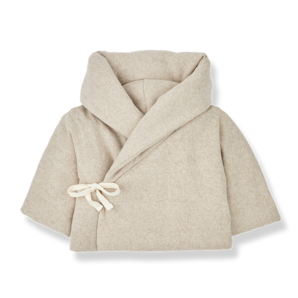 More Hooded Wrap-Over Baby Jacket (Beige)