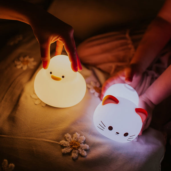 Sweet Kitty Silicone LED Nightlight Lamp with Alarm Clock