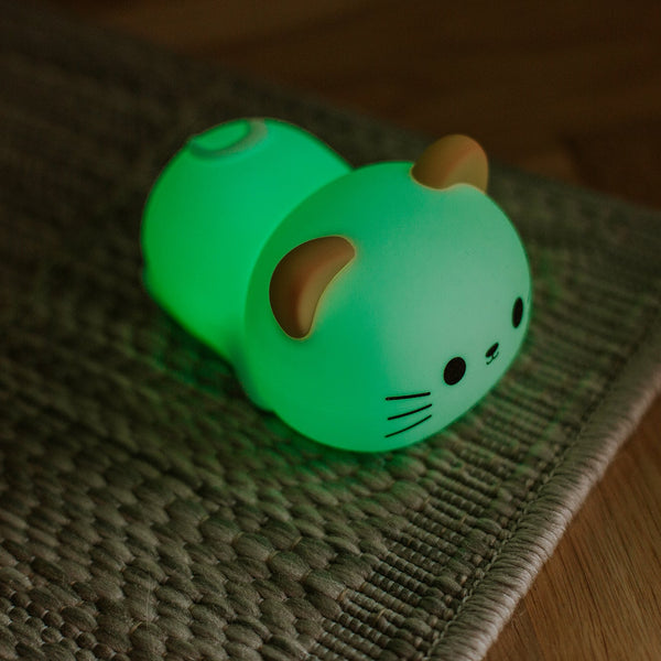 Sweet Kitty Silicone LED Nightlight Lamp with Alarm Clock