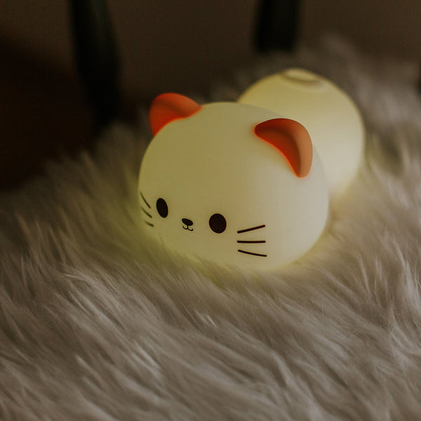 Sweet Kitty Silicone LED Nightlight Lamp with Alarm Clock