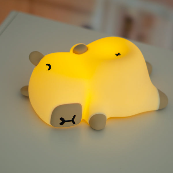 Capybara Snoring Ball Silicone LED Nightlight Lamp with Sound