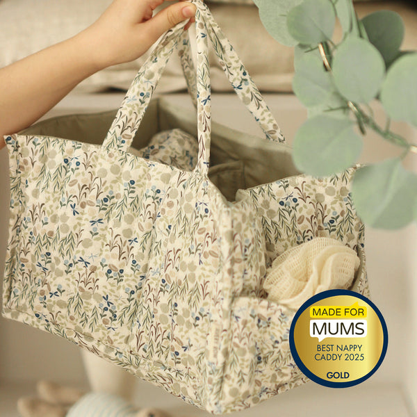 Quilted Nappy Caddy Organiser (Riverbank)