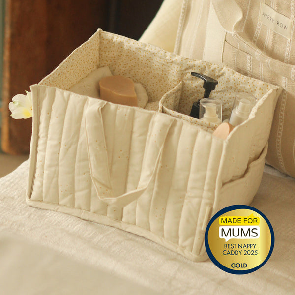 Quilted Nappy Caddy Organiser (Wild Chamomile)