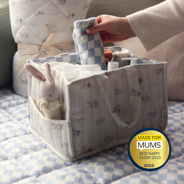 Quilted Nappy Caddy Organiser (Coastline)