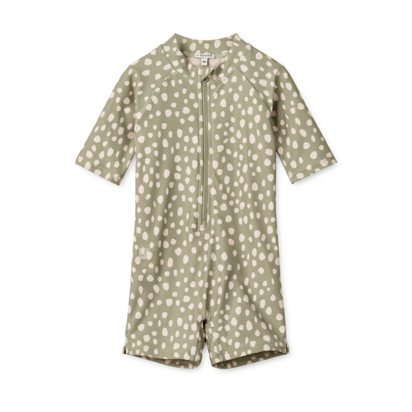 Max Spotted Print Short Sleeve Swim Jumpsuit (Tea)