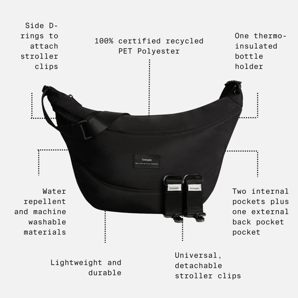 Osma Eco Stroller Organiser With Stroller Clips (Black)