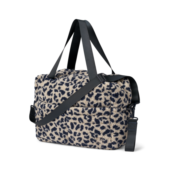 Menza Mama Teddy Pile Changing Bag + Buggy Clip (Leopard)