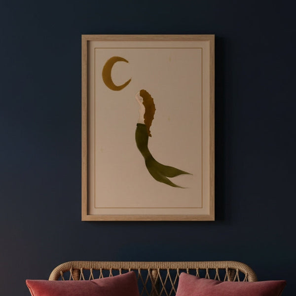 The Mermaid and The Moon Art Print