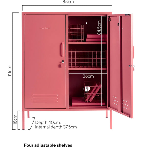 The Midi Double Door Locker Cabinet (Berry)