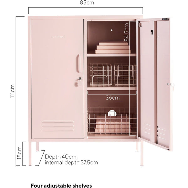 The Midi Double Door Locker Cabinet (Blush)