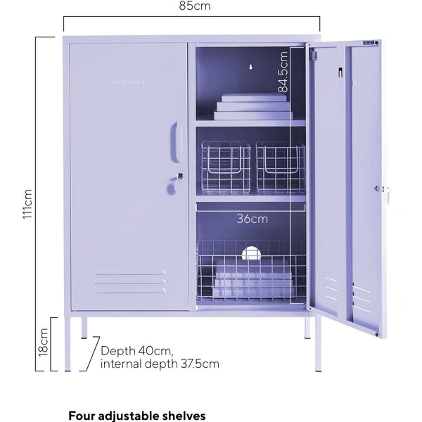 The Midi Double Door Locker Cabinet (Lilac)