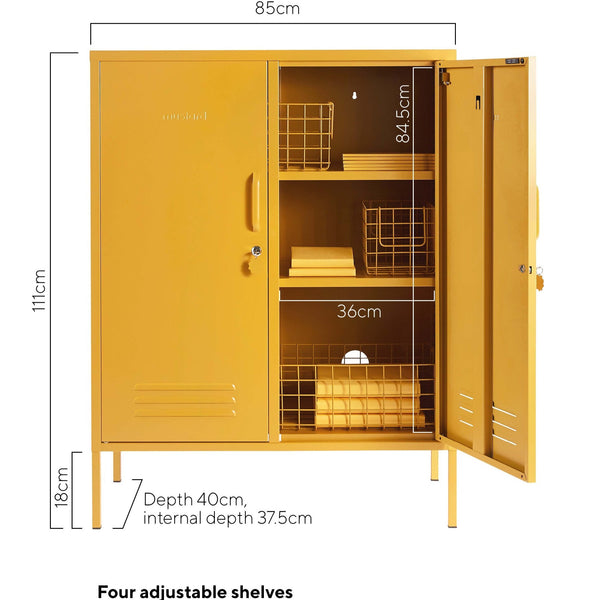 The Midi Double Door Locker Cabinet (Mustard)