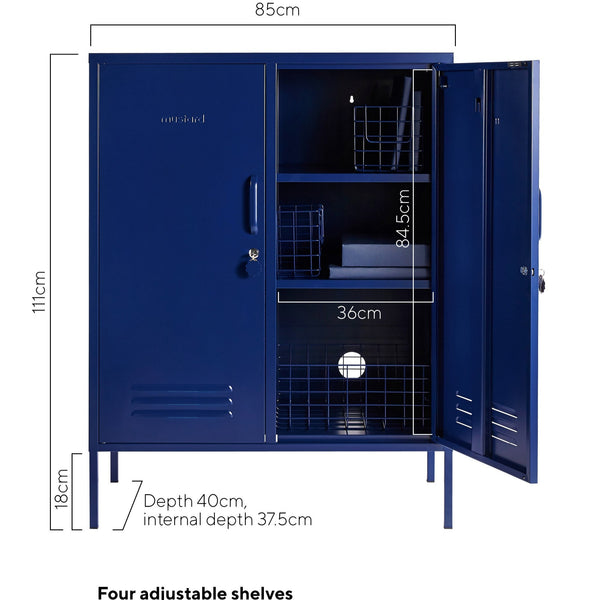 The Midi Double Door Locker Cabinet (Navy)