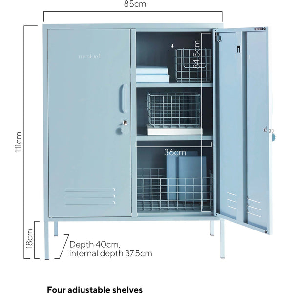 The Midi Double Door Locker Cabinet (Ocean)