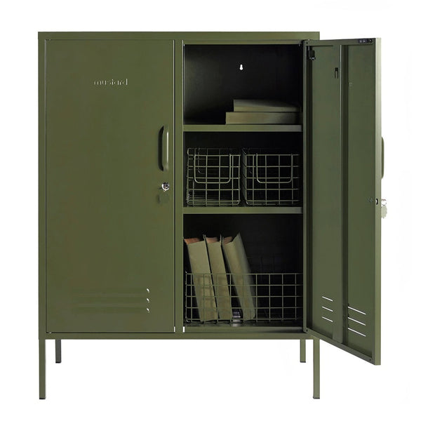 The Midi Double Door Locker Cabinet (Olive)