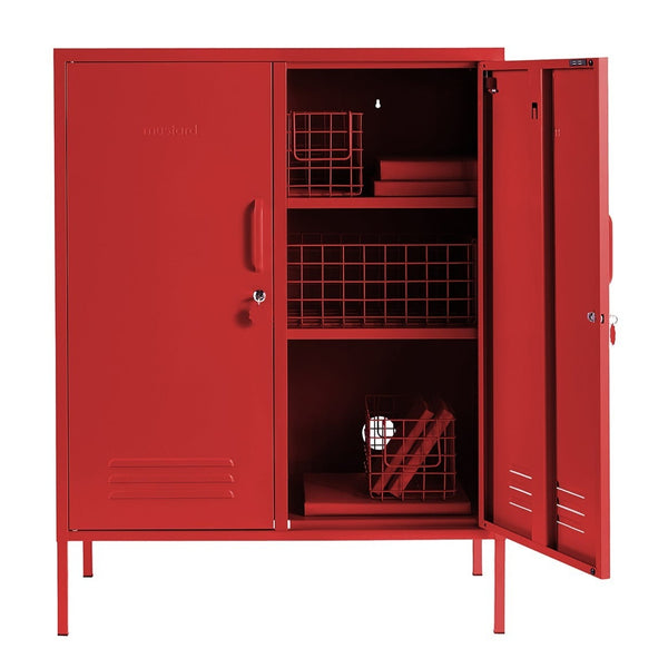 The Midi Double Door Locker Cabinet (Poppy)