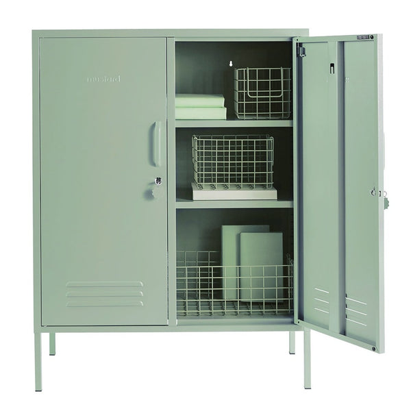 The Midi Double Door Locker Cabinet (Sage)