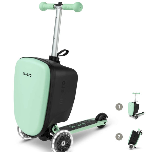 Mini Micro Folding Scooter with Travel Suitcase (Mint)-Micro Scooter