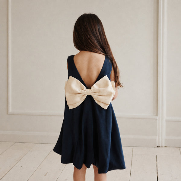 Sheena Dress with Bow (Navy Blazer)