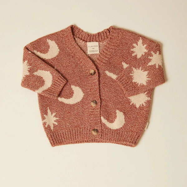 Cozmo Moon and Stars Knitted Cardigan (Russet)