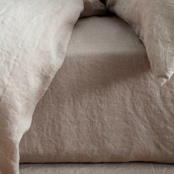 Natural Pure Linen Fitted Bed Sheet