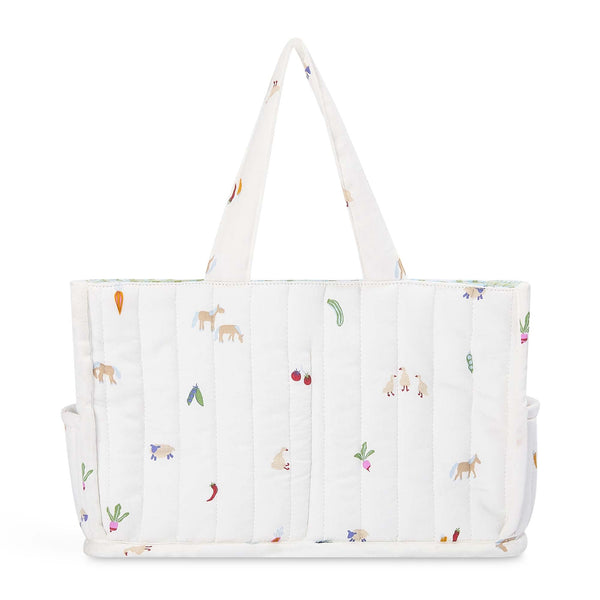 Quilted Nappy Caddy Organiser (Little Farm)