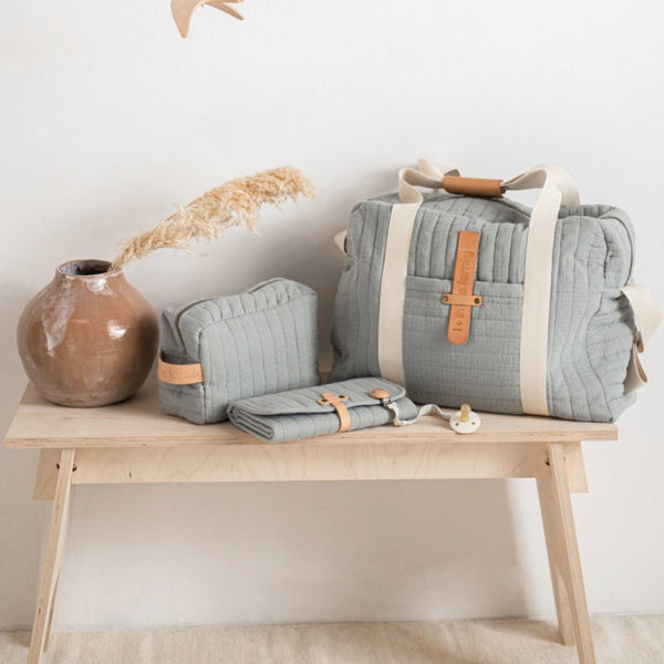 Cotton Quilted Toiletries Pouch (Smoky)