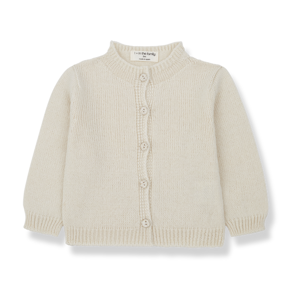 Nina Merino Wool Knitted Baby Cardigan Jacket Ecru