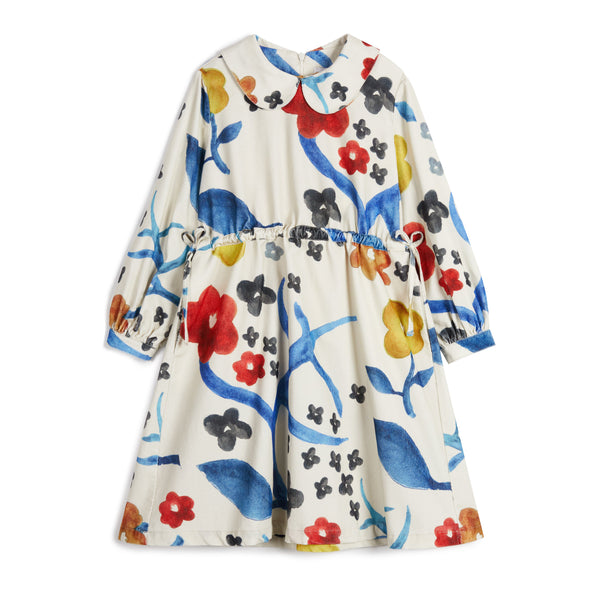 Noemia Abstract Floral Print Corduroy Long Sleeve Dress