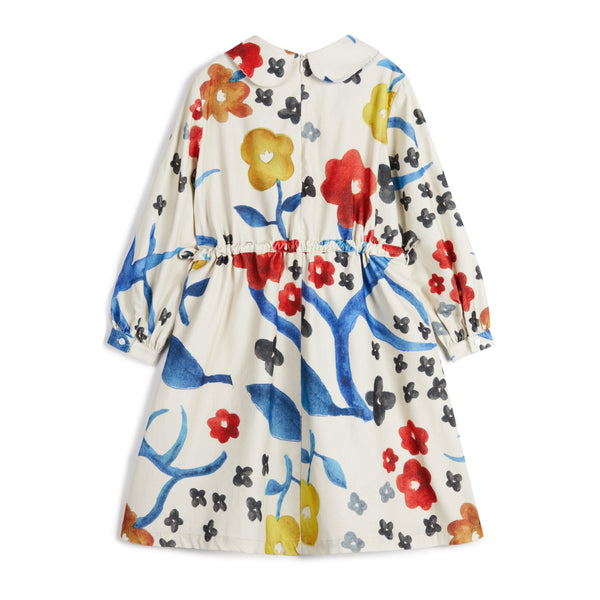 Noemia Abstract Floral Print Corduroy Long Sleeve Dress