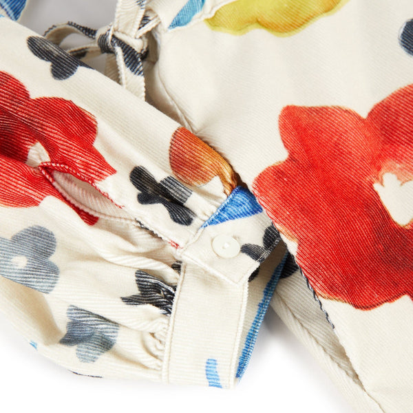 Noemia Abstract Floral Print Corduroy Long Sleeve Dress