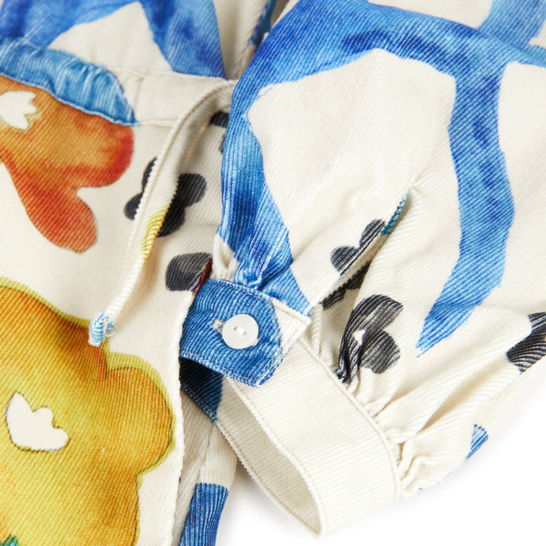 Noemia Abstract Floral Print Corduroy Long Sleeve Dress