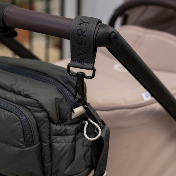 Pram Stroller Clips for Changing Bags (Soft Black)