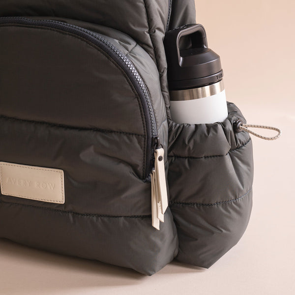 Baby Changing Backpack with Stroller Clips, Mat + Pouch (Soft Black)
