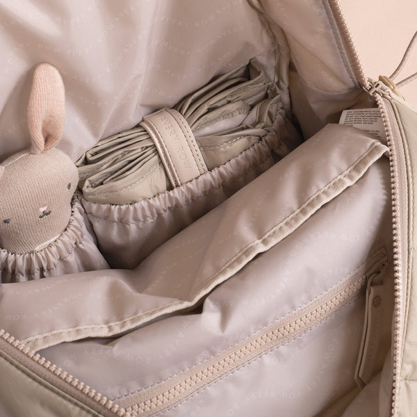 Baby Changing Backpack with Stroller Clips, Mat + Pouch (Oyster)