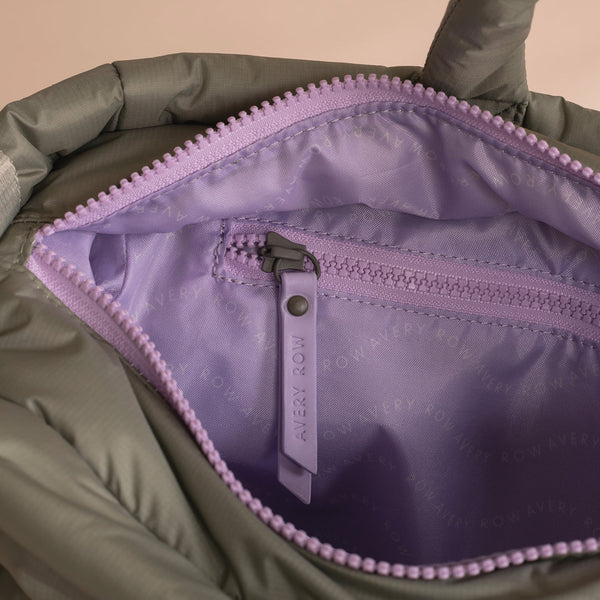 Baby Changing Tote Bag with Stroller Clips, Mat + Pouch (Olive)