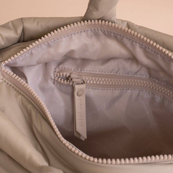 Baby Changing Tote Bag with Stroller Clips, Mat + Pouch (Oyster)