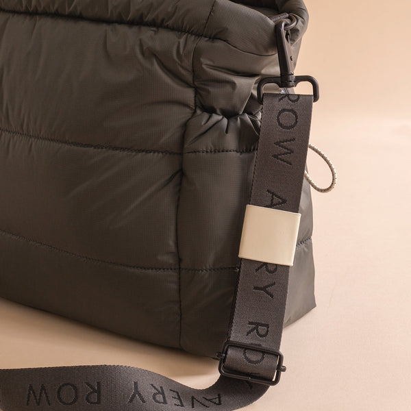 Baby Changing Tote Bag with Stroller Clips, Mat + Pouch (Soft Black)