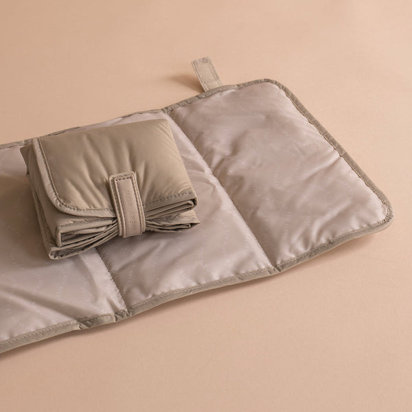 Baby Changing Tote Bag with Stroller Clips, Mat + Pouch (Oyster)