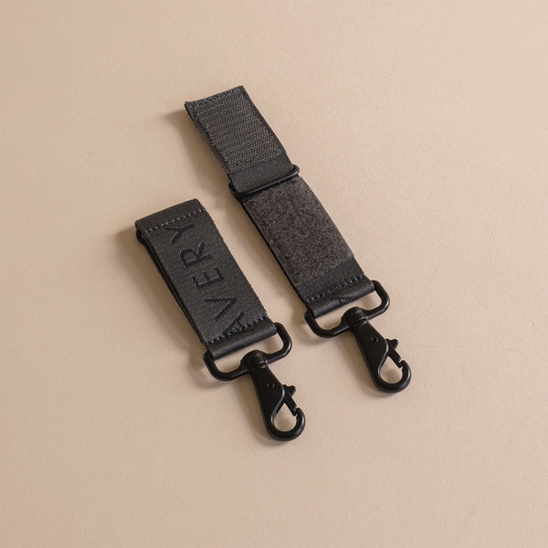 Pram Stroller Clips for Changing Bags (Soft Black)
