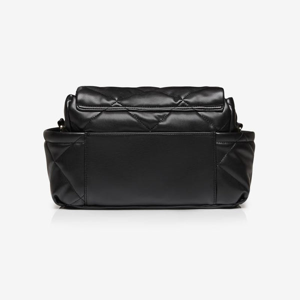 Nova Eco Compact Cross-Body Faux Leather Quilted Changing Bag (Black)