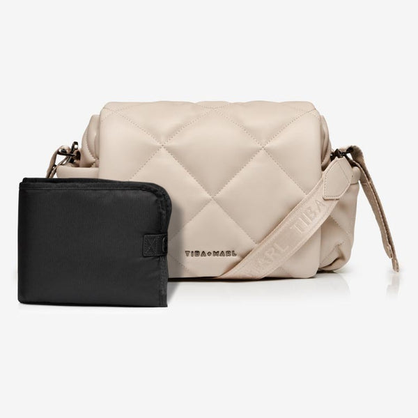 Nova Cross-Body Quilted Changing Bag (Oyster)