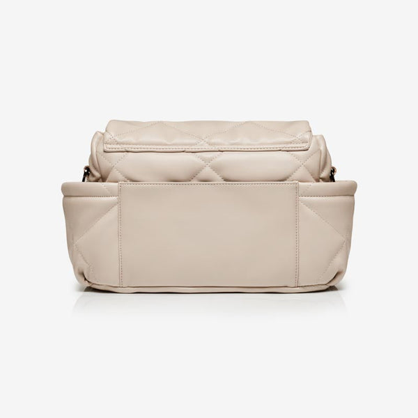 Nova Eco Compact Cross-Body Faux Leather Quilted Changing Bag (Oyster)