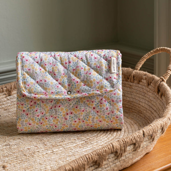 Cotton Travel Baby Changing Mat (Wildflower Garden)