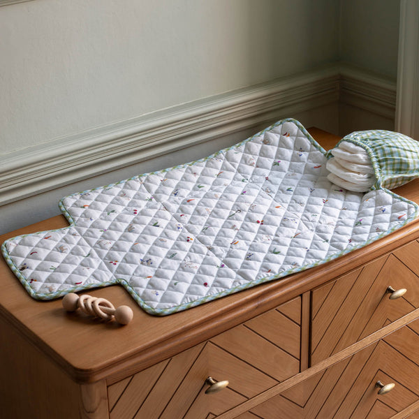 Cotton Travel Baby Changing Mat (Greenhouse Gingham)