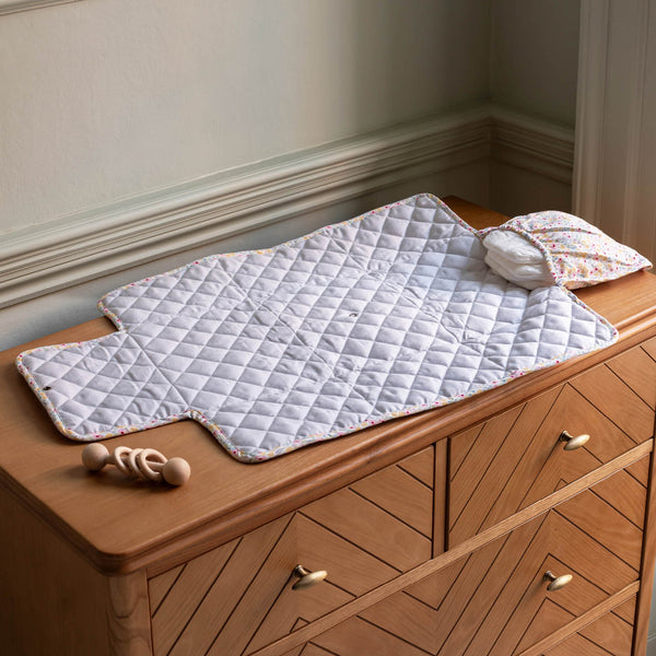 Cotton Travel Baby Changing Mat (Wildflower Garden)
