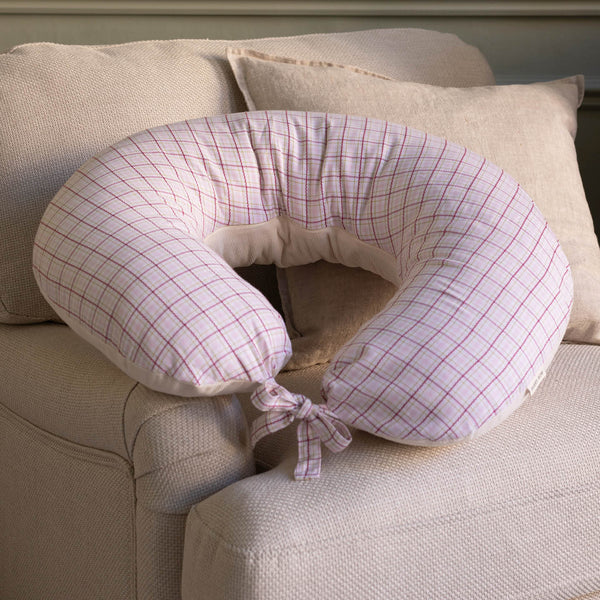 Organic Cotton Nursing Pillow (Pink Check)