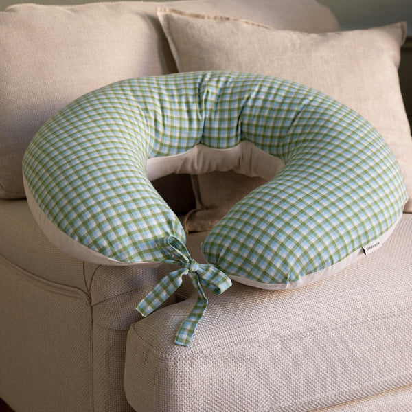 Organic Cotton Nursing Pillow (Greenhouse Gingham)