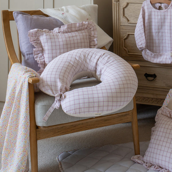 Organic Cotton Nursing Pillow (Pink Check)