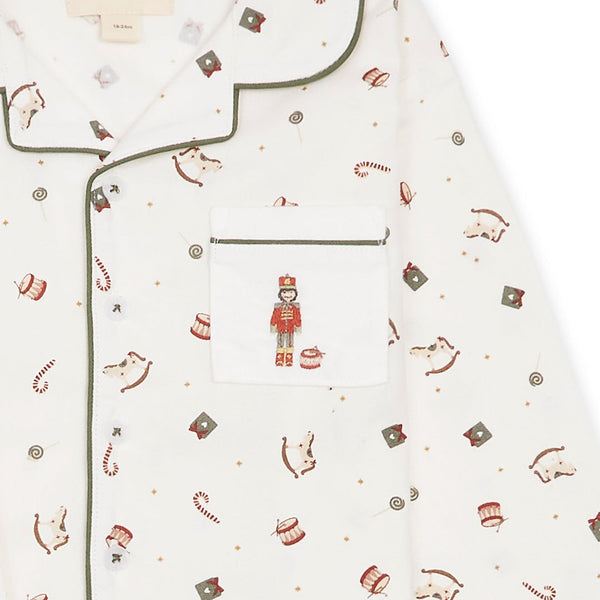 Boys Nutcracker Organic Cotton Flannel Button Up Pyjamas